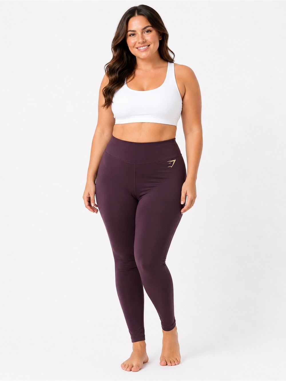Gymshark High Waisted Full Length Leggings Women’s Size Small Dark Plum Purple